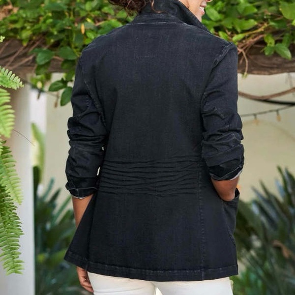 Frank & Eileen Denim Belfast Peacoat in Washed Black - Picture 2 of 13